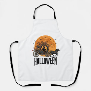 Vintage-Halloween-Kürbis-Kutsche-Hexen-Design_1 Schürze