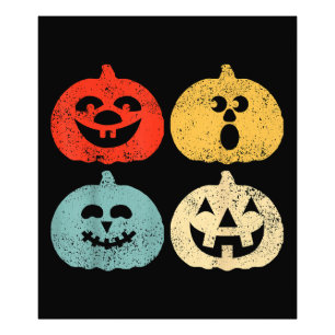 Vintage-Halloween-Kürbis-lustiges-retro-Geschenk Fotodruck