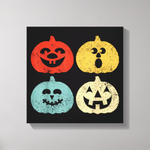 Vintage-Halloween-Kürbis Lustiges Retro-Geschenk Leinwanddruck