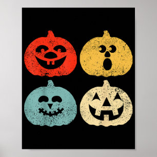 Vintage-Halloween-Kürbis-lustiges-retro-Geschenk Poster