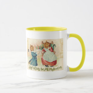 Vintage Halloween-Kürbis-Paar Tasse
