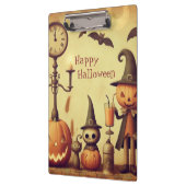 Vintage Halloween-Kürbis und -Fledermäuse Klemmbrett (Links)