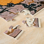 Vintage Halloween Kürbis und Hexen mit Besen Puzzle (Seite)