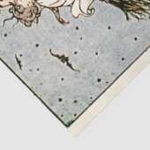 Vintage Halloween Kürbis und Hexen mit Besen Seidenpapier (Detail)