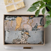 Vintage Halloween Kürbis und Hexen mit Besen Seidenpapier (Geschenk)