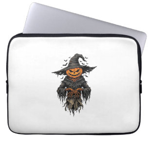 Vintage-Halloween-Kürbis-Vogelscheuche-Hexe-Shirt  Laptopschutzhülle
