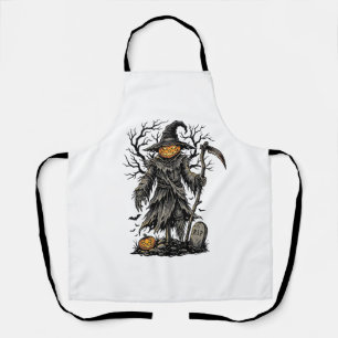 Vintage-Halloween-Kürbis-Vogelscheuchen-Shirt-Desi Schürze