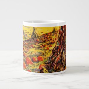 Vintage-Halloween-Kürbisfeld mit Heuhaufen Jumbo-Tasse