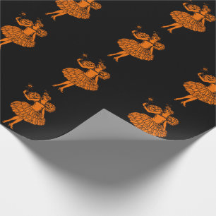 Vintage-Halloween-Kürbisfen-Illustration Geschenkpapier