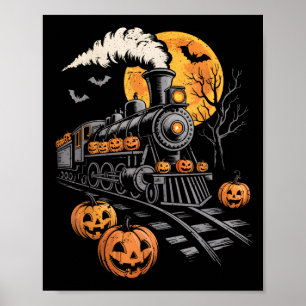 Vintage Halloween Kürbislaterne Pumpkin Men Poster