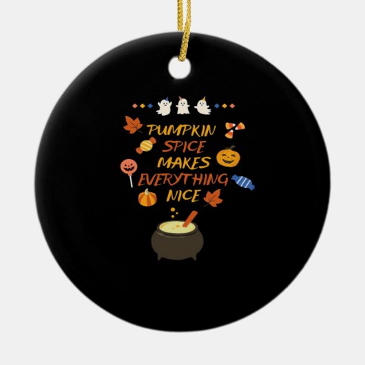 Vintage Halloween-Kürbisquotes Classic Keramik Ornament (Vorne)