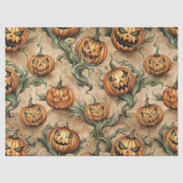 Vintage Halloween-Kürbisrankenmuster Seidenpapier