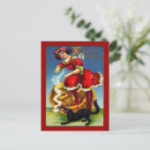 Vintage Halloween Lady in Red Postkarte (Stehend Vorderseite)