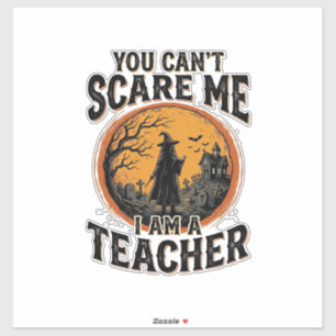 Vintage-Halloween-Lehrer-Gruseliges-Schul-Shirt-De Aufkleber