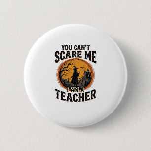 Vintage-Halloween-Lehrer-Gruseliges-Schul-Shirt-De Button