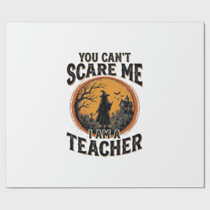 Vintage-Halloween-Lehrer-Gruseliges-Schul-Shirt-De Geschenkpapier