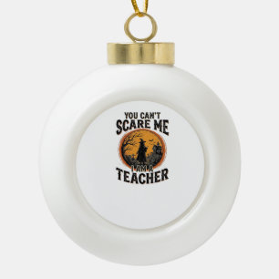 Vintage-Halloween-Lehrer-Gruseliges-Schul-Shirt-De Keramik Kugel-Ornament