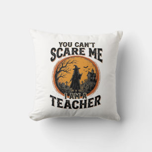 Vintage-Halloween-Lehrer-Gruseliges-Schul-Shirt-De Kissen