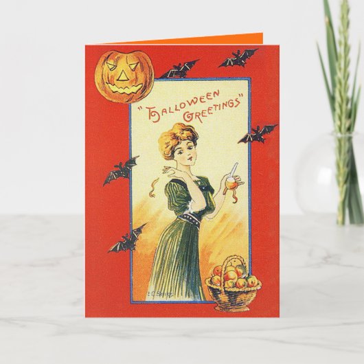 Vintage Halloween-Lore-Grußkarte Karte (Vorderseite)