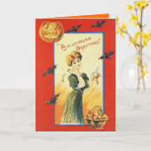 Vintage Halloween-Lore-Grußkarte Karte (Gelbe Blume)