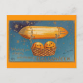 Vintage Halloween-Luftschiff / Zeppelin-Postkarte Postkarte (Vorderseite)