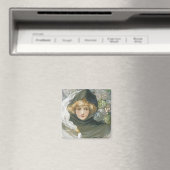 Vintage-Halloween-Mädchen Magnet (In Situ (Geschirrspüler))