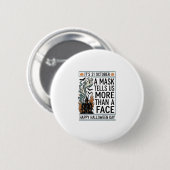 Vintage-Halloween-Masken-Zitat-Vektordesign_1 Button (Vorne & Hinten)