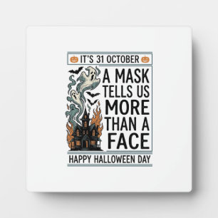 Vintage-Halloween-Masken-Zitat-Vektordesign_1 Fotoplatte