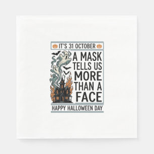 Vintage-Halloween-Masken-Zitat-Vektordesign_1 Serviette