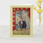 Vintage Halloween Matchmaking Card Karte (Gelbe Blume)