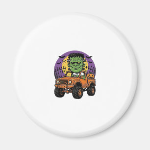 Vintage-Halloween-Monster-Truck-Kürbis-Shirt_1 Magnet