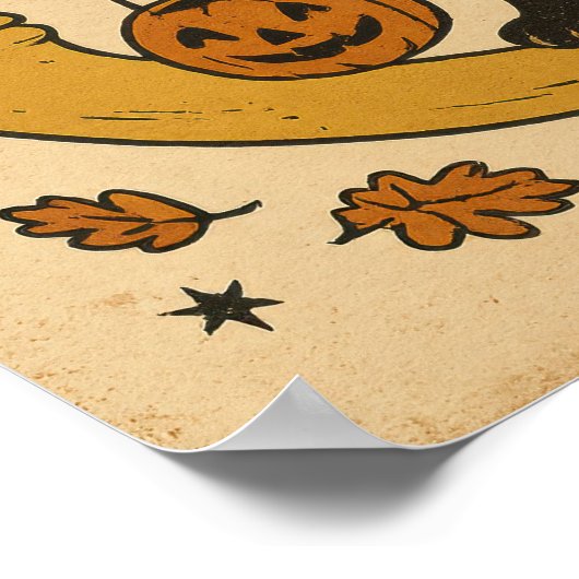 Vintage Halloween Moonlit Magic Poster (Ecke)