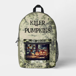 Vintage, Halloween. Mörder-Kürbisse Aufgedruckter  Bedruckter Rucksack