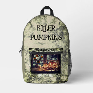 Vintage, Halloween. Mörder-Kürbisse Aufgedruckter Bedruckter Rucksack