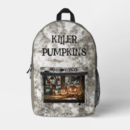 Vintage, Halloween. Mörder-Kürbisse Aufgedruckter  Bedruckter Rucksack