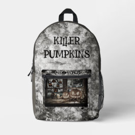Vintage, Halloween. Mörder-Kürbisse Aufgedruckter  Bedruckter Rucksack