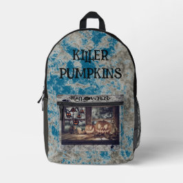 Vintage, Halloween. Mörder-Kürbisse Aufgedruckter  Bedruckter Rucksack