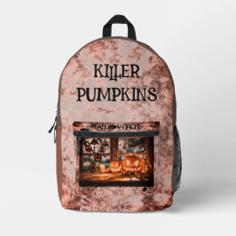 Vintage, Halloween. Mörderische Kürbisse   Bedruckter Rucksack
