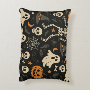 Vintage-Halloween-Muster Geister Totenköpfe Kürbis Dekokissen
