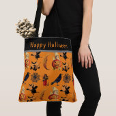 Vintage Halloween-Muster Große Totttasche Tasche (Von Nahem)