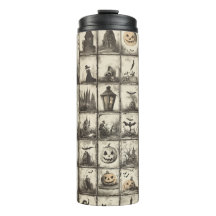 Vintage Halloween-Muster mit Sepia-Farbe