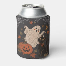 Vintage-Halloween-Nacht mit Kürbis und Geist