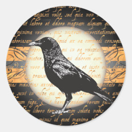 Vintage Halloween Nevermore Raven Stickers