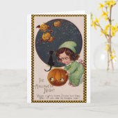 Vintage Halloween Night Grußkarte Karte (Gelbe Blume)