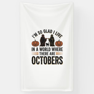 Vintage-Halloween-Oktober-Zitat-Kürbis-Katze-Desig Banner