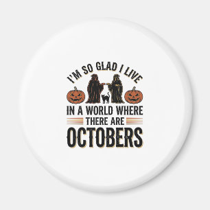 Vintage-Halloween-Oktober-Zitat-Kürbis-Katze-Desig Magnet