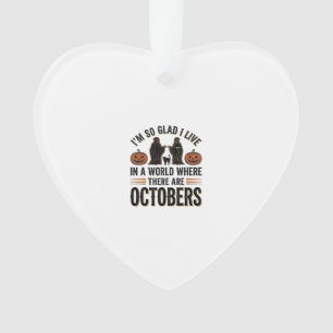 Vintage-Halloween-Oktober-Zitat-Kürbis-Katze-Desig Ornament
