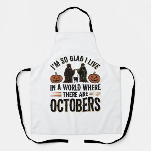 Vintage-Halloween-Oktober-Zitat-Kürbis-Katze-Desig Schürze