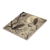 Vintage Halloween Owls & Moon Fliese (Seite)