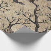 Vintage Halloween Owls & Moon Geschenkpapier (Ecke)